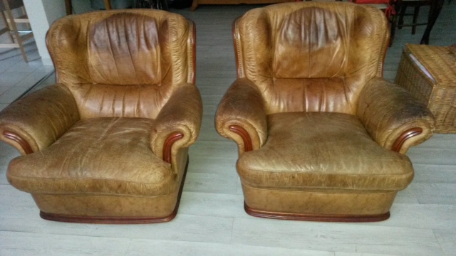 lot de 2 fauteuils en cuir acheter vendre